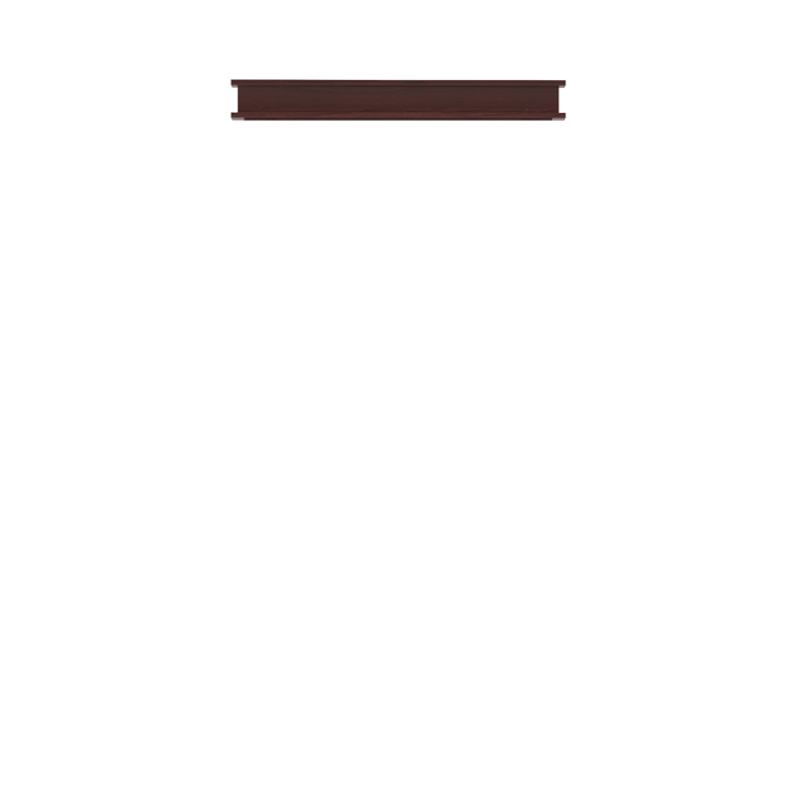 Murphy Door® dark brown wooden beam, showcasing the brand's quality materials used in their hidden door and storage solutions.