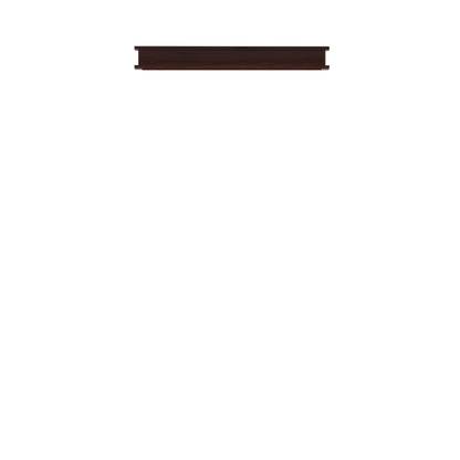 Murphy Door® dark wood floating shelf with decorative trim, offering sleek wall storage in rich mahogany finish.