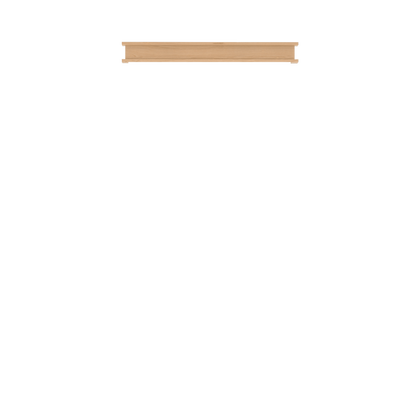 Murphy Door® wooden shelf beam in light oak finish - minimalist design for hidden door installations.