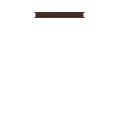 Murphy Door® wooden shelf beam in dark brown finish, designed for hidden door systems.