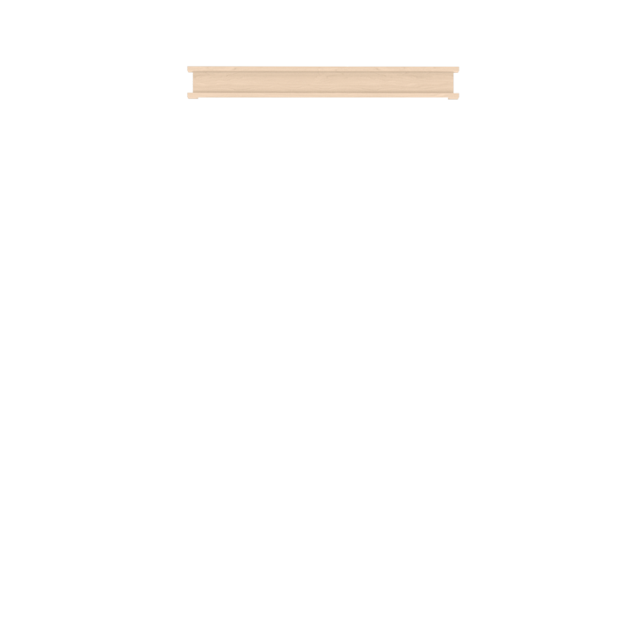 Murphy Door® light wood floating wall shelf with crown molding detail, designed for modern home storage solutions.