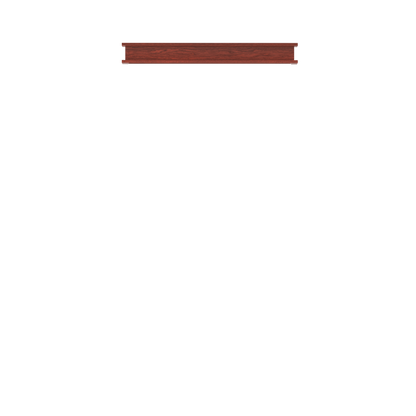 Murphy Door® wooden I-beam with rich reddish-brown finish, used in hidden door construction.