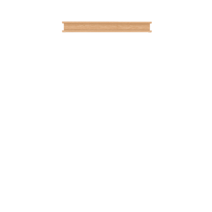 Murphy Door® wooden shelf piece in light oak finish, featuring simple rectangular design with raised edges.