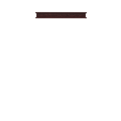 Dark wooden beam from Murphy Door®, showcasing rich mahogany finish with sleek rectangular design for hidden door applications.