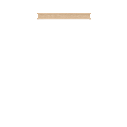 Light wooden shelf or trim piece from Murphy Door® with a natural oak finish and simple, minimalist design.