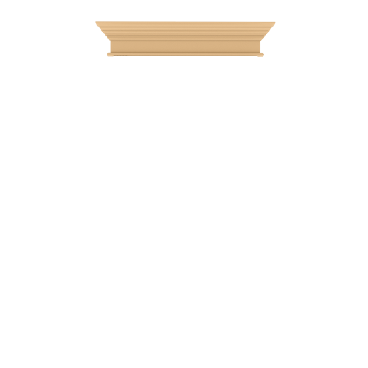 Murphy Door® wooden crown molding in light oak finish, featuring horizontal ridges and classical design elements.