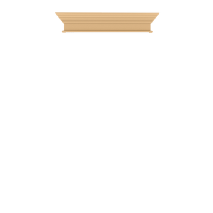 Murphy Door® wooden crown molding in light oak finish, featuring horizontal ridges and classical design elements.