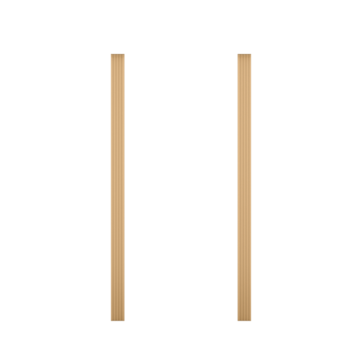Two vertical light wood fluted columns from Murphy Door®, featuring decorative ribbed design.