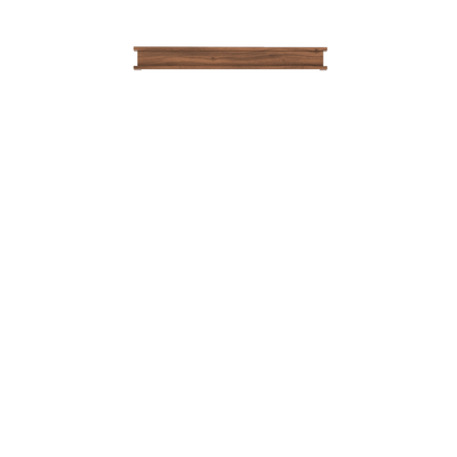 Murphy Door® wooden shelf ledge in walnut finish with sleek rectangular design and clean lines.