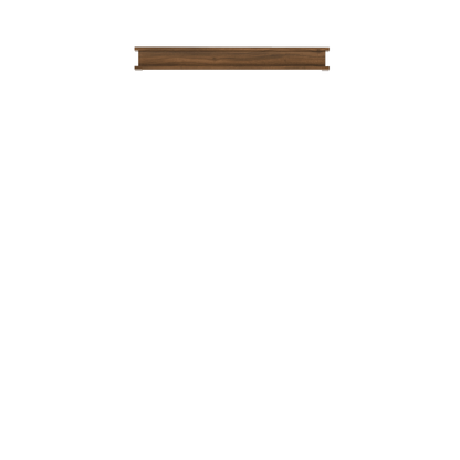 Murphy Door® wooden shelf ledge in walnut finish, featuring clean horizontal lines and simple modern design.