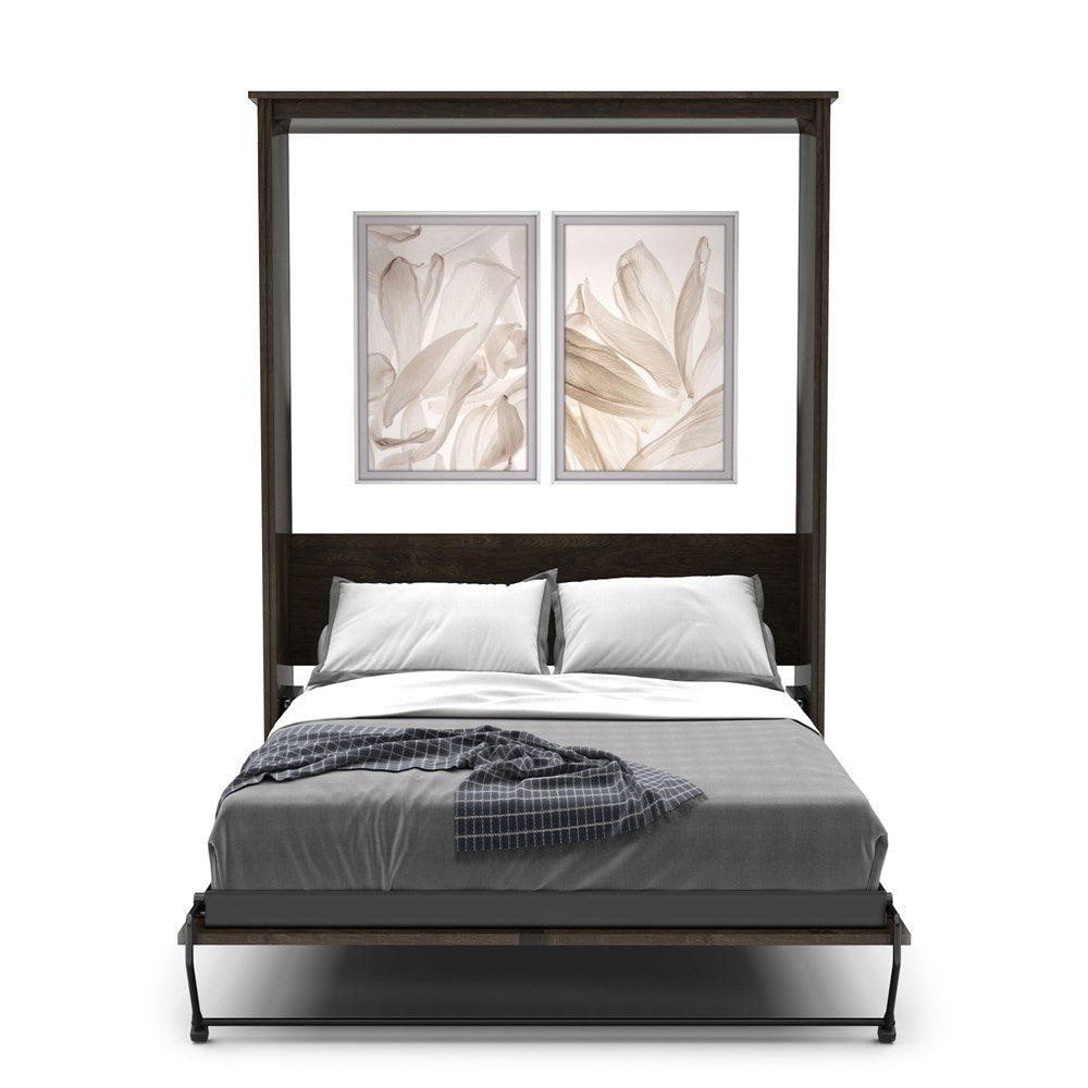 Queen Size Murphy Bed - Without Cabinets, Beadboard Style, Brushed Nickel Pulls - Murphy Door