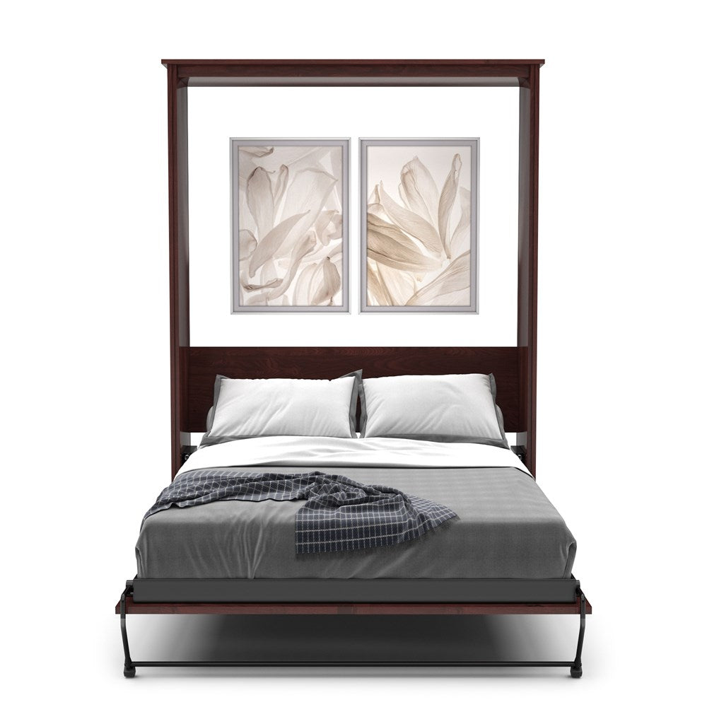 King Size Murphy Bed - Without Cabinets, Shaker Style, Brushed Nickel Pulls - Murphy Door