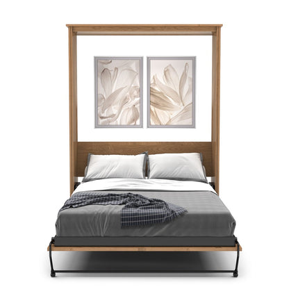 Twin Size Murphy Bed - Without Cabinets, Slab Style, Brushed Nickel Pulls - Murphy Door