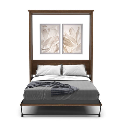 Twin Size Murphy Bed - Without Cabinets, Slab Style, Brushed Nickel Pulls - Murphy Door