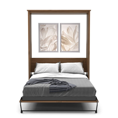 Twin Size Murphy Bed - Without Cabinets, Slab Style, Brushed Nickel Pulls - Murphy Door
