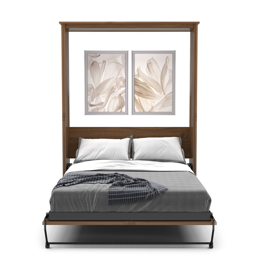 Twin Size Murphy Bed - Without Cabinets, Shaker Style, Brushed Nickel Pulls - Murphy Door