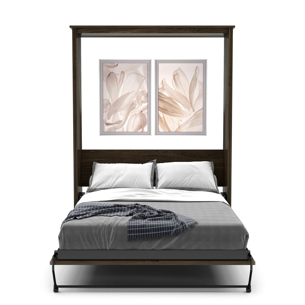 Queen Size Murphy Bed - Without Cabinets, Beadboard Style, Brushed Nickel Pulls - Murphy Door