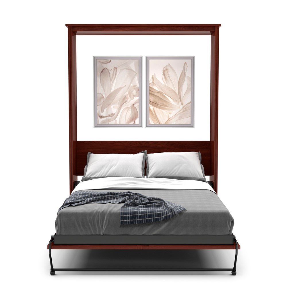 King Size Murphy Bed - Without Cabinets, Beadboard Style, Brushed Nickel Pulls - Murphy Door