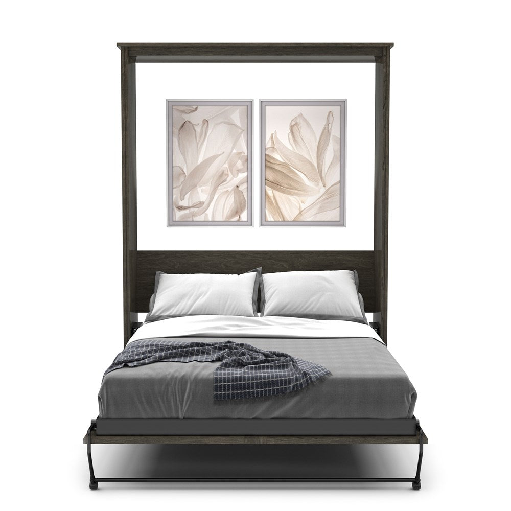 Twin Size Murphy Bed - Without Cabinets, Slab Style, Brushed Nickel Pulls - Murphy Door