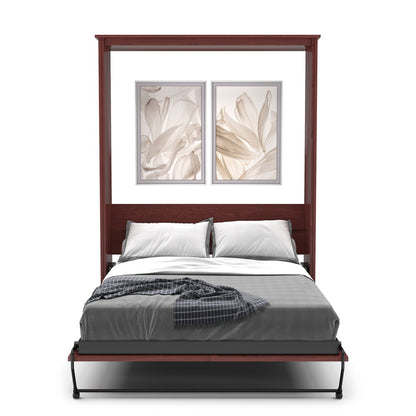 Twin Size Murphy Bed - Without Cabinets, Slab Style, Brushed Nickel Pulls - Murphy Door