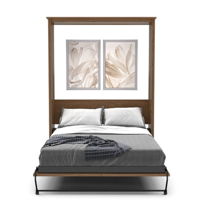 Twin Size Murphy Bed - Without Cabinets, Slab Style, Brushed Nickel Pulls - Murphy Door