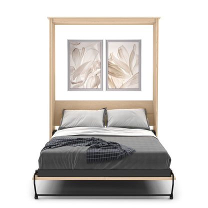 Twin Size Murphy Bed - Without Cabinets, Slab Style, Brushed Nickel Pulls - Murphy Door