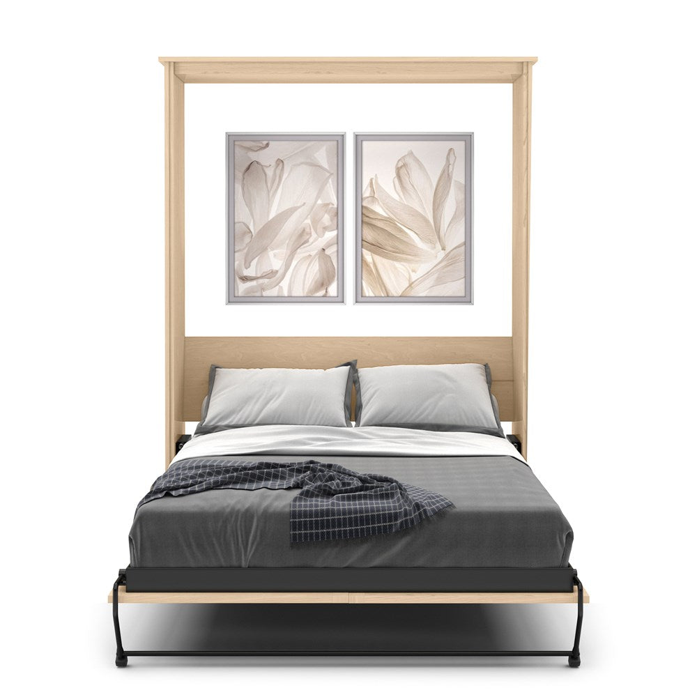 King Size Murphy Bed - Without Cabinets, Shaker Style, Brushed Nickel Pulls - Murphy Door