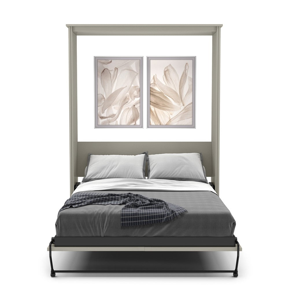 King Size Murphy Bed - Without Cabinets, Slab Style, Brushed Nickel Pulls - Murphy Door