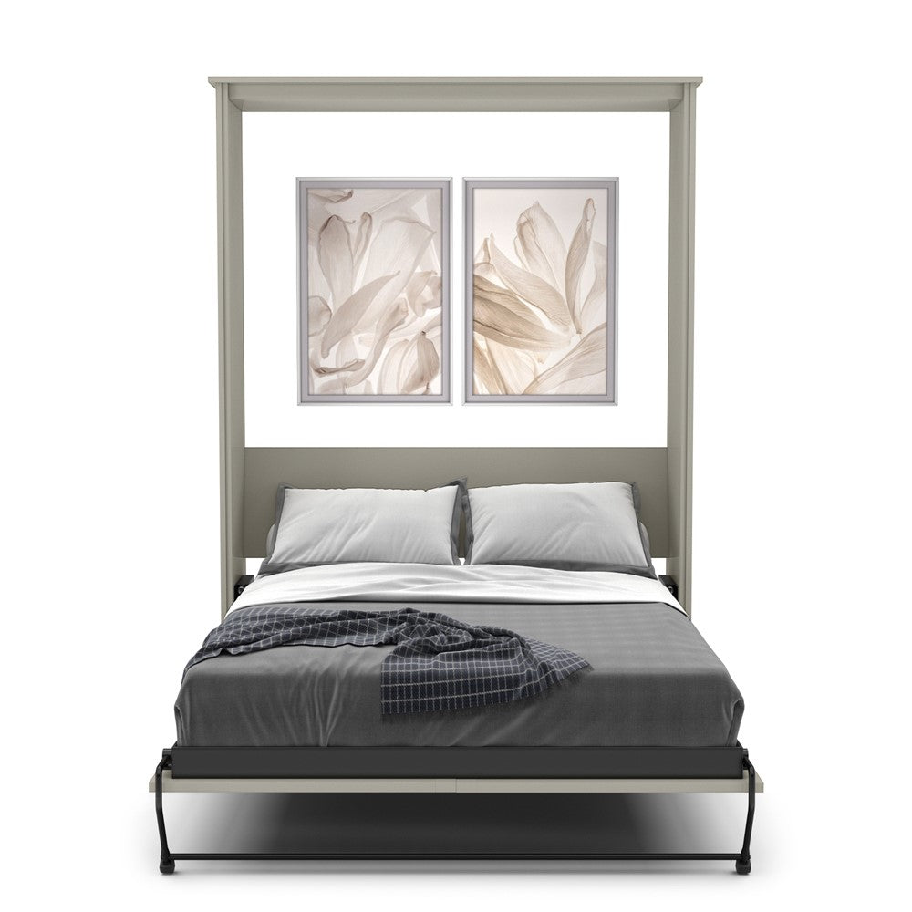King Size Murphy Bed - Without Cabinets, Shaker Style, Brushed Nickel Pulls - Murphy Door