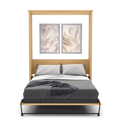 Twin Size Murphy Bed - Without Cabinets, Slab Style, Brushed Nickel Pulls - Murphy Door