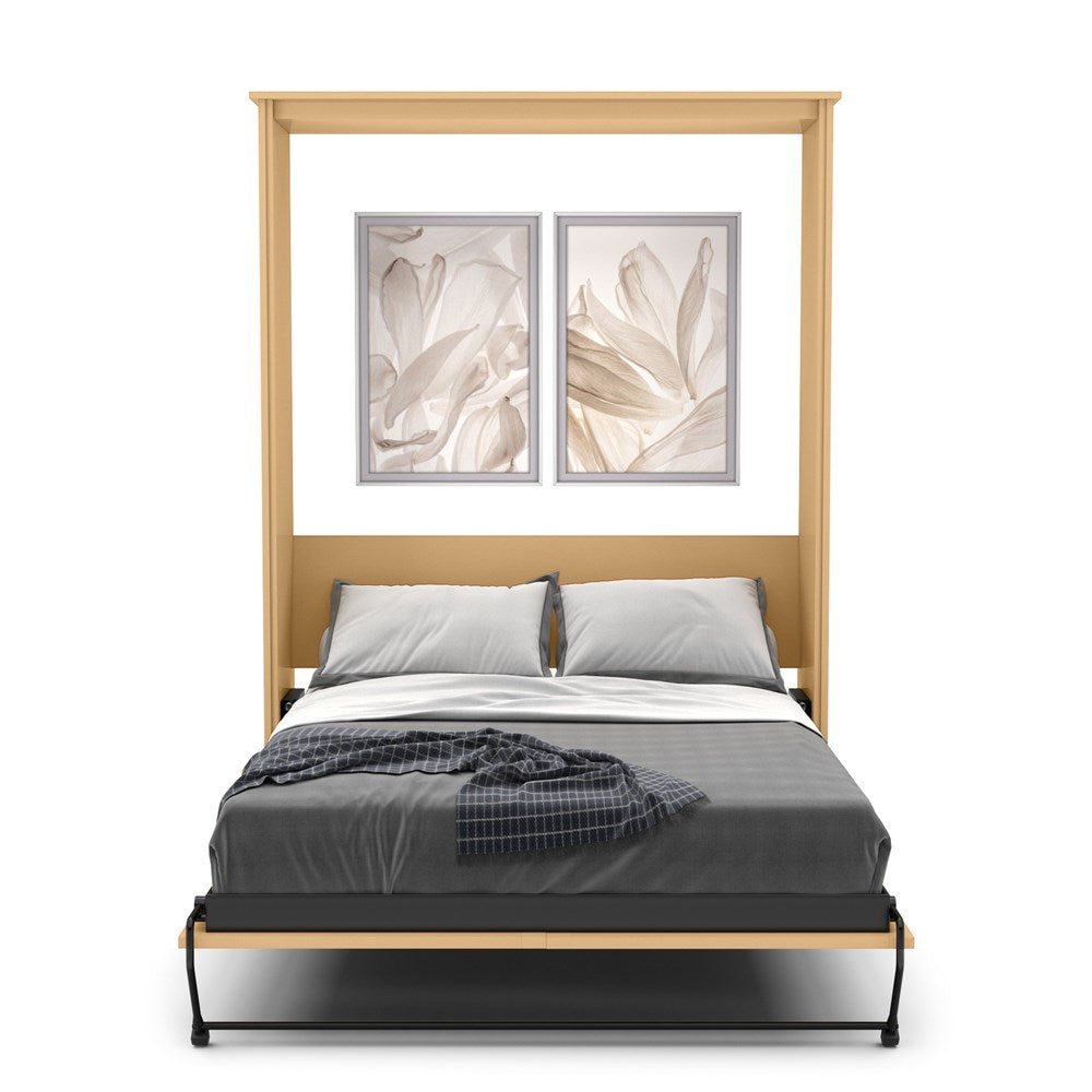 King Size Murphy Bed - Without Cabinets, Shaker Style, Brushed Nickel Pulls - Murphy Door