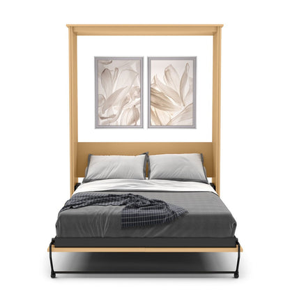 King Size Murphy Bed - Without Cabinets, Slab Style, Brushed Nickel Pulls - Murphy Door