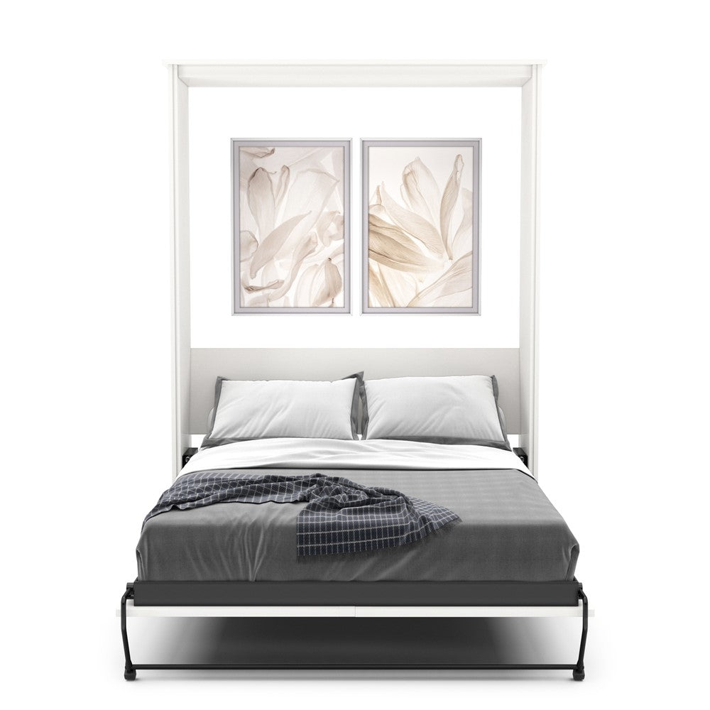 King Size Murphy Bed - Without Cabinets, Shaker Style, Brushed Nickel Pulls - Murphy Door