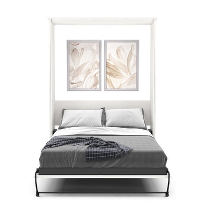 Full Size Murphy Bed - Without Cabinets, Shaker Style, Brushed Nickel Pulls - Murphy Door