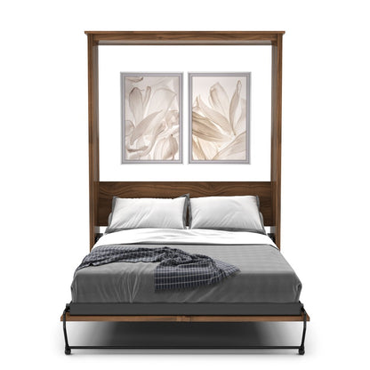 Twin Size Murphy Bed - Without Cabinets, Slab Style, Brushed Nickel Pulls - Murphy Door