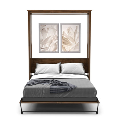 Twin Size Murphy Bed - Without Cabinets, Slab Style, Brushed Nickel Pulls - Murphy Door
