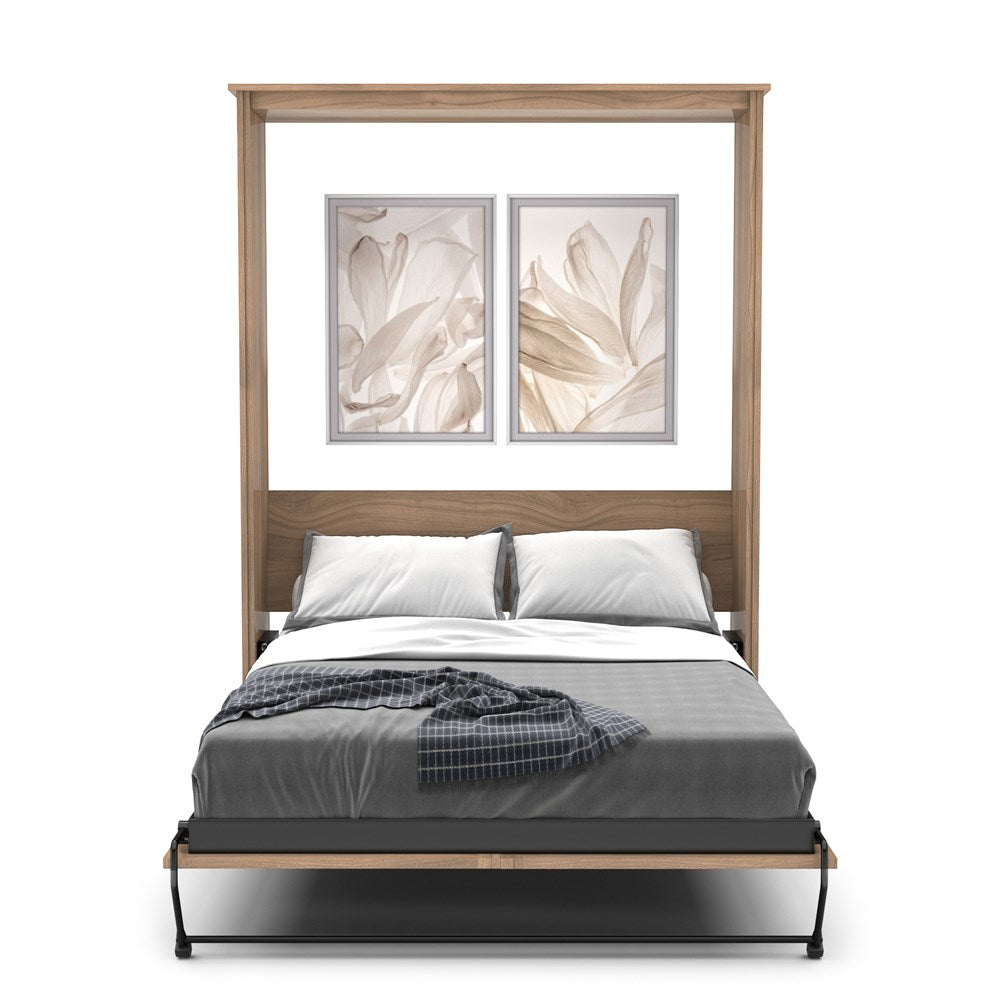 Twin Size Murphy Bed - Without Cabinets, Shaker Style, Brushed Nickel Pulls - Murphy Door