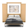 Full Size Murphy Bed - Left & Right Cabinet, Slab Style, Brushed Nickel Pulls - Murphy Door