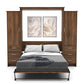 Full Size Murphy Bed - Left & Right Cabinet, Slab Style, Brushed Nickel Pulls - Murphy Door