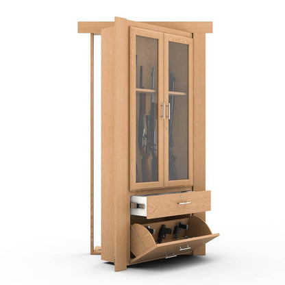 Hidden Flush Mount Oak Gun Cabinet Door - Murphy Door, Inc.