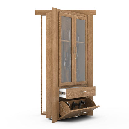Hidden Flush Mount Oak Gun Cabinet Door - Murphy Door, Inc.
