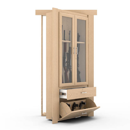 Hidden Flush Mount Oak Gun Cabinet Door - Murphy Door, Inc.