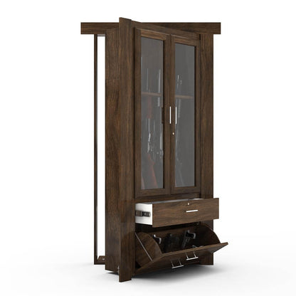 Hidden Flush Mount Walnut Gun Cabinet Door - Murphy Door, Inc.