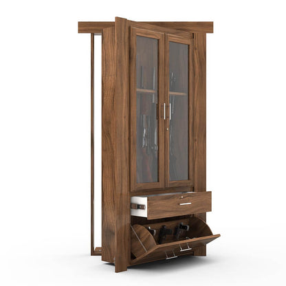 Hidden Flush Mount Walnut Gun Cabinet Door - Murphy Door, Inc.