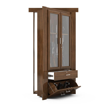 Hidden Flush Mount Walnut Gun Cabinet Door - Murphy Door, Inc.