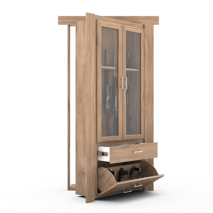 Hidden Flush Mount Walnut Gun Cabinet Door - Murphy Door, Inc.