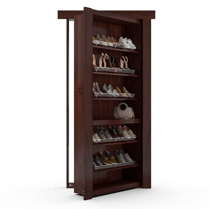 Hidden Flush Mount Cherry Shoe Rack Door - Murphy Door, Inc.