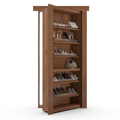 Hidden Flush Mount Cherry Shoe Rack Door - Murphy Door, Inc.