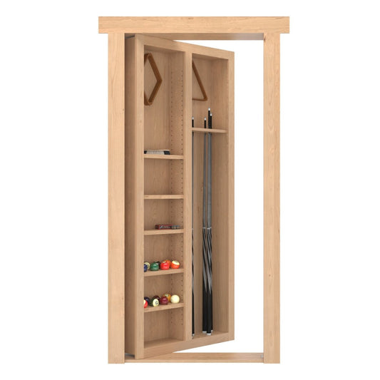 Hidden Flush Mount Knotty Alder Pool Cue Door - Murphy Door, Inc.