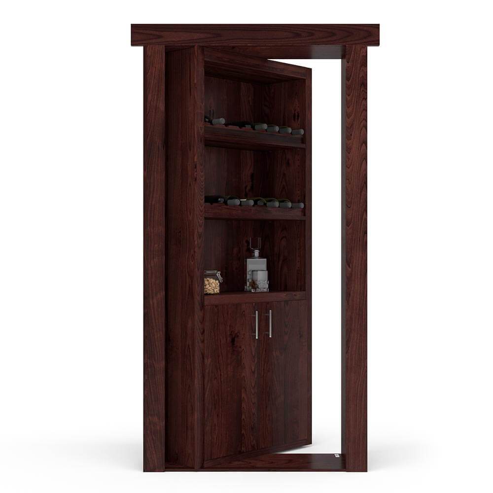 Hidden Flush Mount Knotty Alder Wine Rack Door - Murphy Door, Inc.